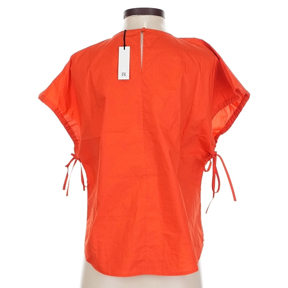 NWT Banana Republic Oversized Cotton Poplin Cinch Top Orange Tie Sleeves - Picture 2 of 7